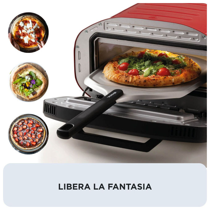 [ComeNuovo] Ariete 3901 Da Gennaro Forno per Pizza 2200W 430°C Pietra Refrattaria Timer 60 min colore Rosso