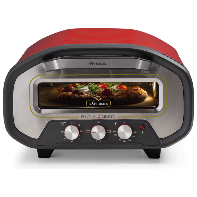 [ComeNuovo] Ariete 3901 Da Gennaro Forno per Pizza 2200W 430°C Pietra Refrattaria Timer 60 min colore Rosso
