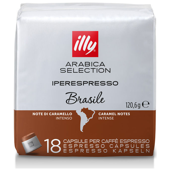 Illy, 18 Capsule Caffe' Iperespresso Arabica Selection Brasile, Intenso