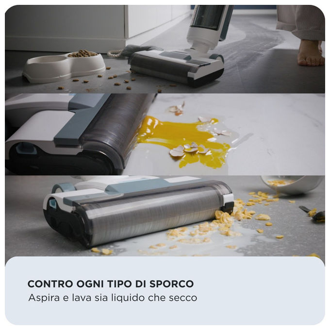 Ariete Aqua Force 2483, Aspirapolvere Lavapavimenti Senza Fili
