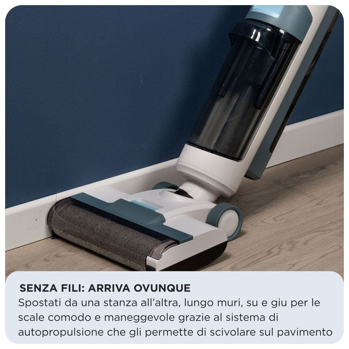 Ariete Aqua Force 2483, Aspirapolvere Lavapavimenti Senza Fili