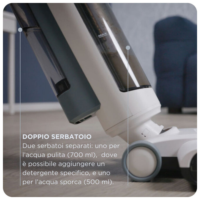 Ariete Aqua Force 2483, Aspirapolvere Lavapavimenti Senza Fili