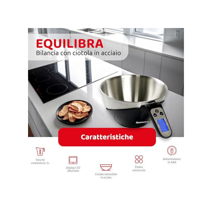Melchioni Equilibra, Bilancia Cucina Digitale Alta Precisione