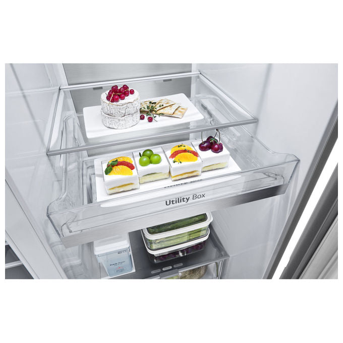 LG GSLE91MBAB Frigorifero Side by Side 179 cm Classe B 623 L Acciaio Inox Strutturato e Anti-impronta colore Grigio