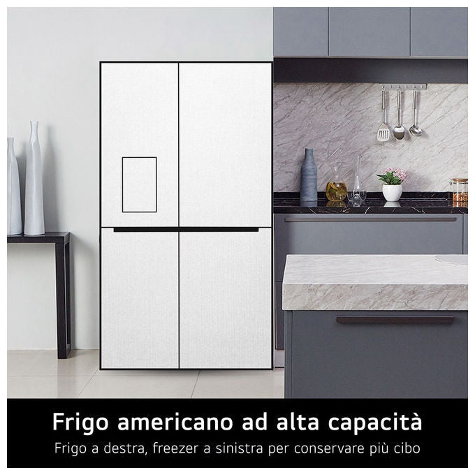 LG GSLE91MBAB Frigorifero Side by Side 179 cm Classe B 623 L Acciaio Inox Strutturato e Anti-impronta colore Grigio