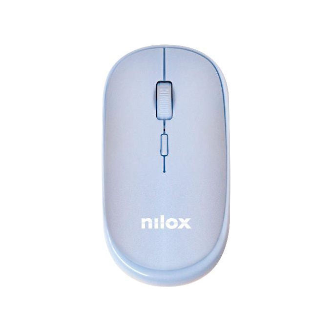 Nilox Mouse Wireless Azzurro a Doppia Connettivita', 1600 DPI