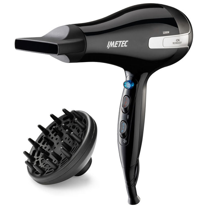 Imetec K7 2000 Asciugacapelli Ionico 2200W con Diffusore e Concentratore