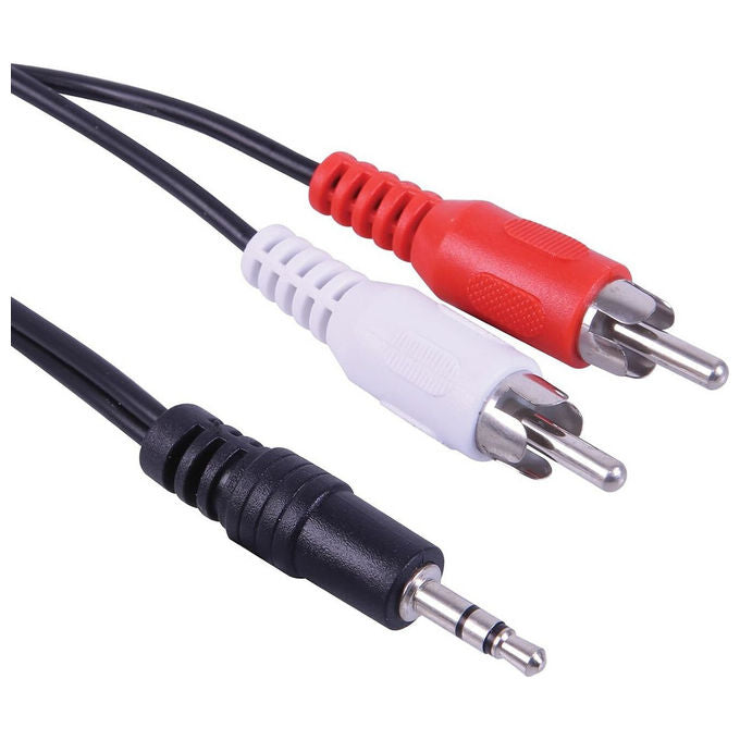 Value Cavo Audio 3.5mm a 2 RCA 1.5m Nero Rosso Bianco
