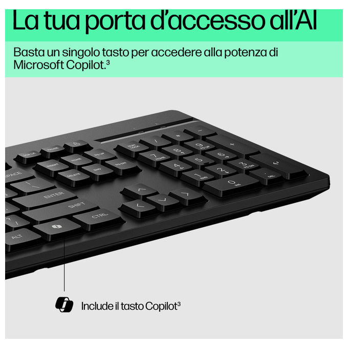 Hp Kit Mouse e Tastiera 225 Wired Usb Layout Italiano Nero