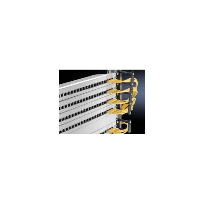 Rittal Portacavi Rack 1U 19'' Metallo Nero RAL 9005 10 Pezzi