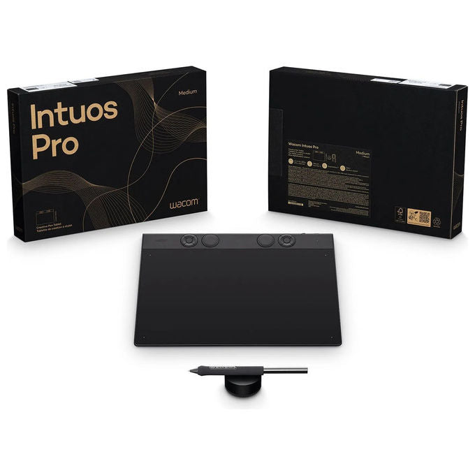 Wacom Intuos Pro Medium Tavoletta Grafica Nera 263x148 mm USB Bluetooth