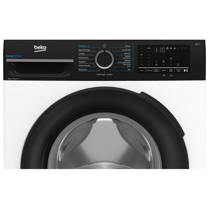 Beko BMGWU4941B b300 Lavatrice Frontale 9 Kg 1400 rpm Classe A EnergySpin Vapore Motore Inverter (85x60x55 cm) colore Bianco