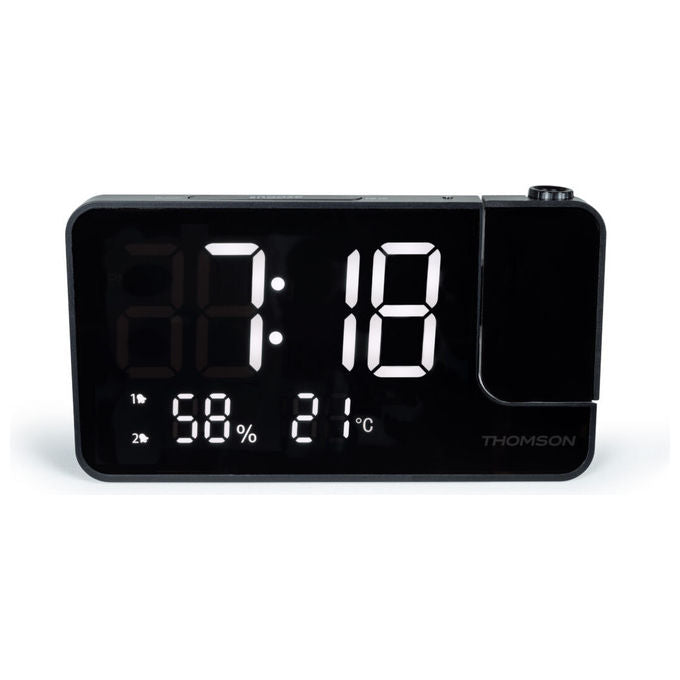 Thomson Radiosveglia con Proiezione CP100T Radio FM Display Luminoso Nero