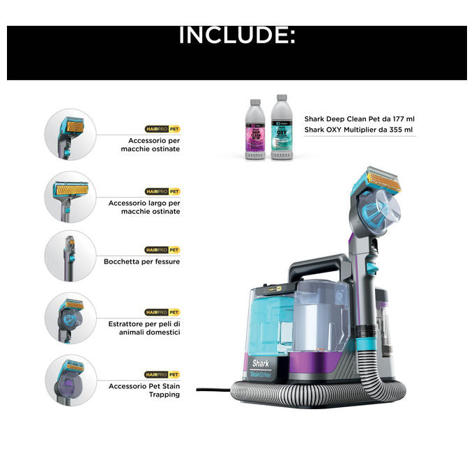 Shark StainStriker HairPro Pet Smacchiatore Portatile per Macchie e Peli Animali