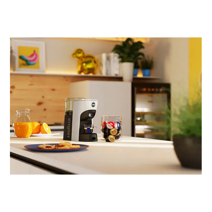 Lavazza Tiny Eco, Macchina per Caffe' a Capsule, Automatica-Manuale, Nero e Bianco