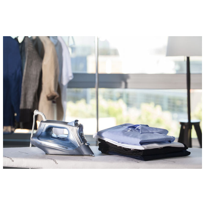 Rowenta DW4308D1 Express Steam Ferro da Stiro a Vapore 2500W Piastra Microsteam 300 Laser 40 g-min Colpo Vapore 150 g-min colore Blu
