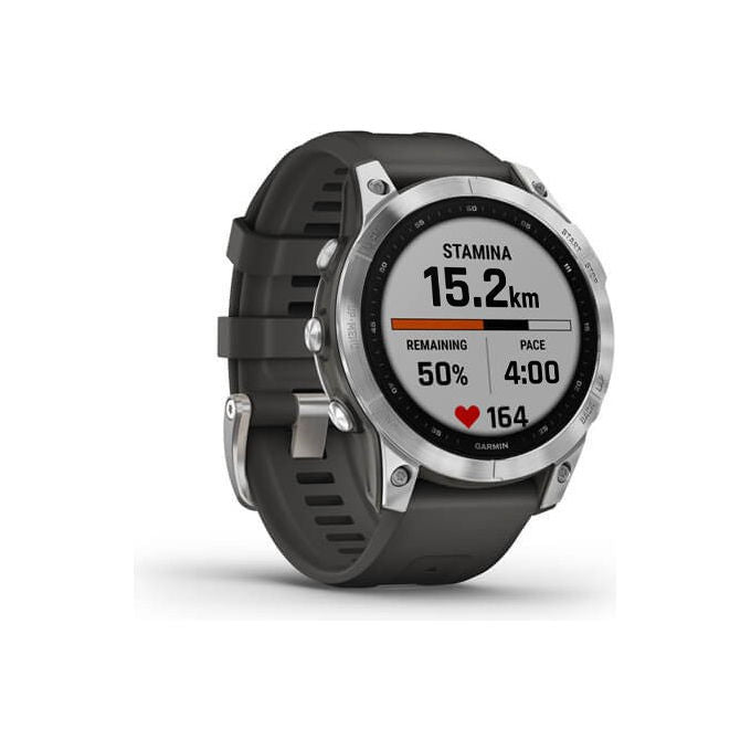 Garmin Fenix 7, Smartwatch GPS, Argento e Grafite, Display 1.3'', 47mm