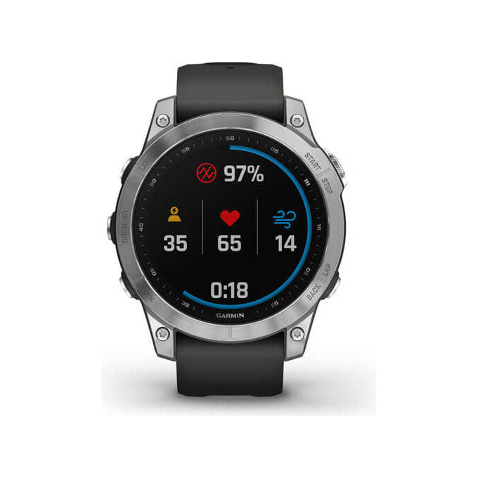 Garmin Fenix 7, Smartwatch GPS, Argento e Grafite, Display 1.3'', 47mm