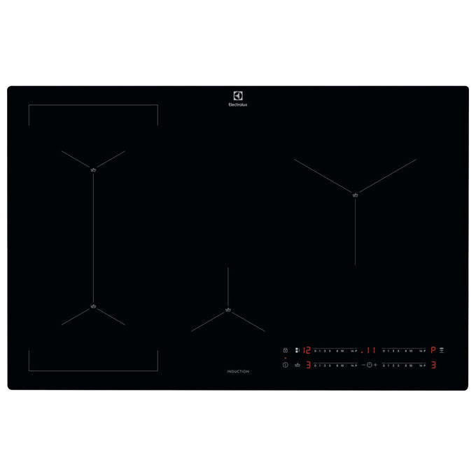Electrolux EIS82449C Serie 700 SenseBoil – Piano cottura a induzione, 80 cm, 4 zone, Funzione SenseBoil con Controllo Automatico dell’Ebollizione e Comandi Touch Slider, Colore Nero