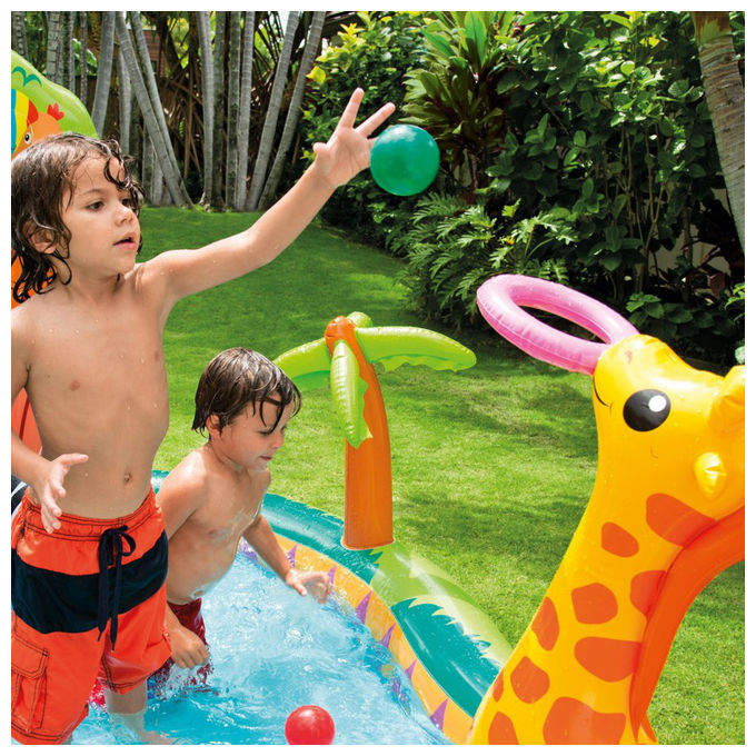 Intex, Piscina Gonfiabile Giungla 57155, Con Scivolo e Giochi d'acqua