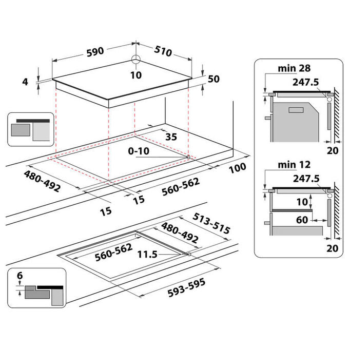Hotpoint, Piano Cottura a Induzione HB 8460B NE-W, 59 cm, Bianco, 4 Zone, Comandi Touch