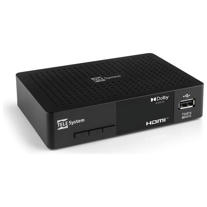Telesystem, Decoder Digitale Terrestre DVB-T2 HEVC TS6816, Nero