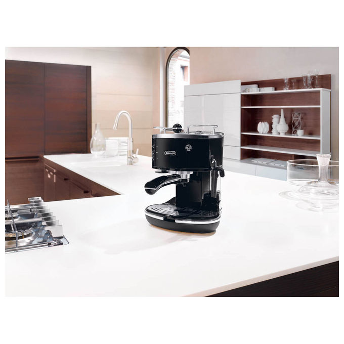 De’Longhi, Macchina Espresso Manuale, Icona Classic, Nero, Acciaio Inox