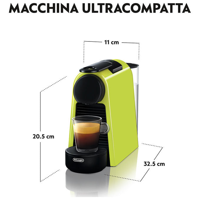De'Longhi Essenza Mini EN85L, Macchina da Espresso, 0.6 L, Nero e Lime