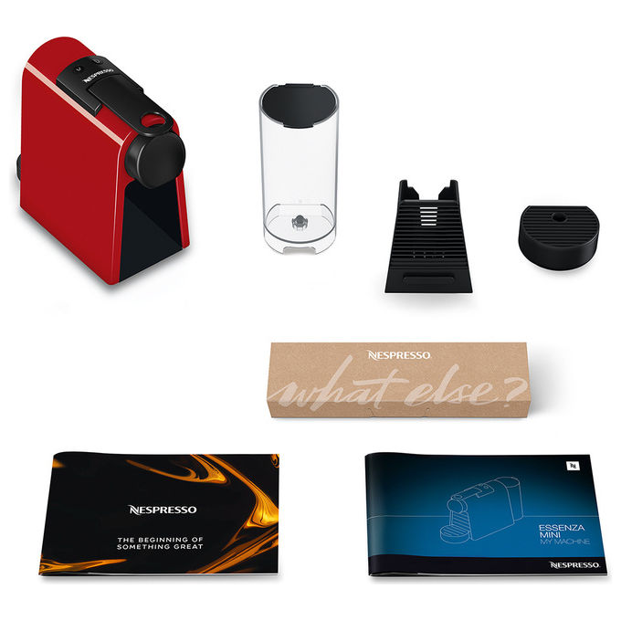 De'Longhi Essenza Mini EN 85.R, Macchina Caffe' Automatica, 0.6 L, Rosso-Nero