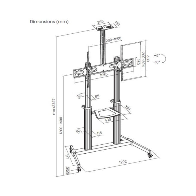 Equip Carrello TV LFD Eco 60-100 Pollici Supporto Ultralarge