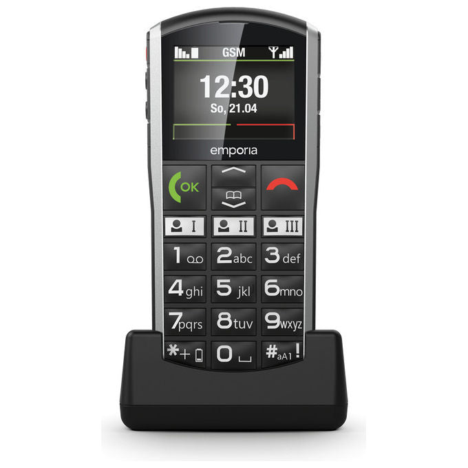 Emporia Simplicity Telefono Cellulare 2G Nero Argento Tasti Grandi Radio FM