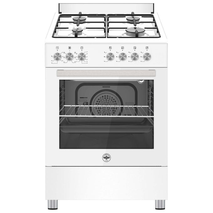 Bertazzoni La Germania, Cucina a Gas con Forno Elettrico, 4 Fuochi, 60 Litri, Bianco