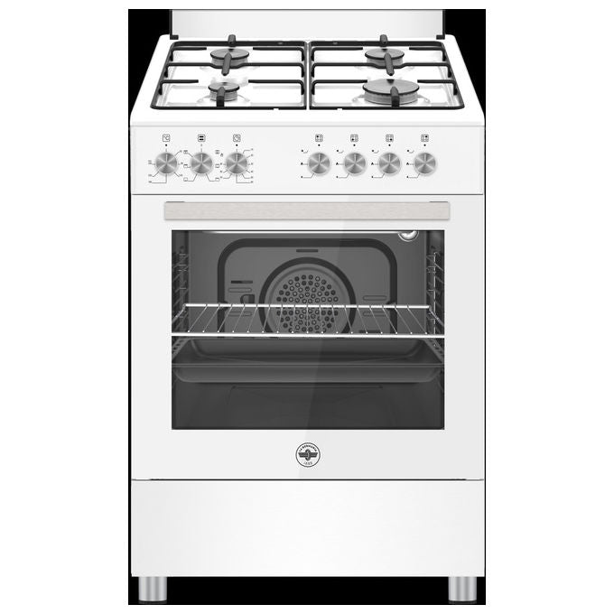 Bertazzoni La Germania, Cucina a Gas con Forno Elettrico, 4 Fuochi, 60 Litri, Bianco