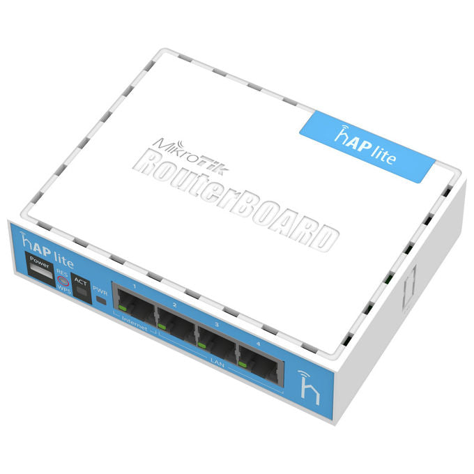 Mikrotik hAP Lite Router Wireless Compatto 2.4 GHz Bianco 4 Porte Ethernet