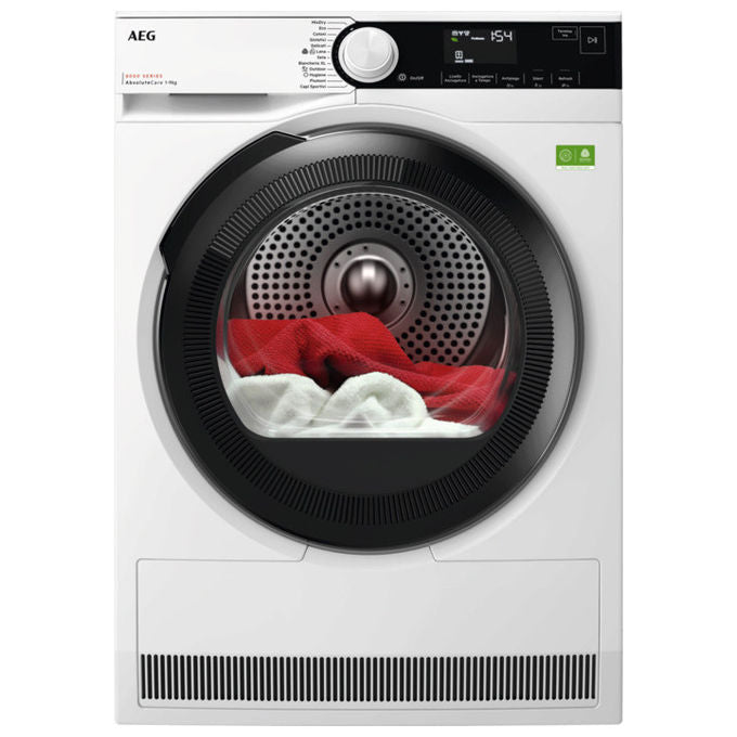 AEG TR8HD9A Serie 8000 Asciugatrice Pompa di Calore 9 Kg Classe A AbsoluteCare Inverter 60 dB (85x59.6x63.6 cm) colore Bianco