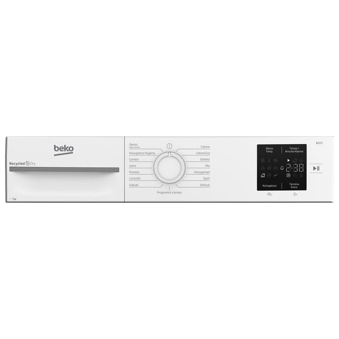 BEKO BMT73EW Asciugatrice Slim a pompa di calore 7kg Classe D EcoGentle AquaWave Bianco