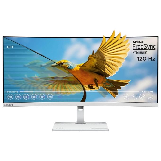Lenovo 68F0GAC3IT Monitor 34'' Curvo WQHD 3440x1440 120Hz 1 ms 21:9 350 cd-m² 3000:1 colore Nero