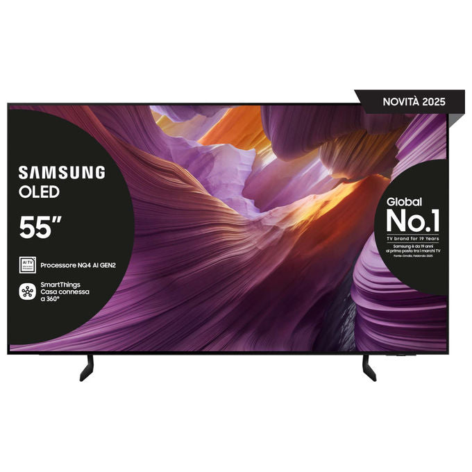 Samsung QE55S85FAUXZT Smart TV OLED 55'' 4K Ultra HD Processore NQ4 AI Gen2 Dolby Atmos HDR10+ colore Nero