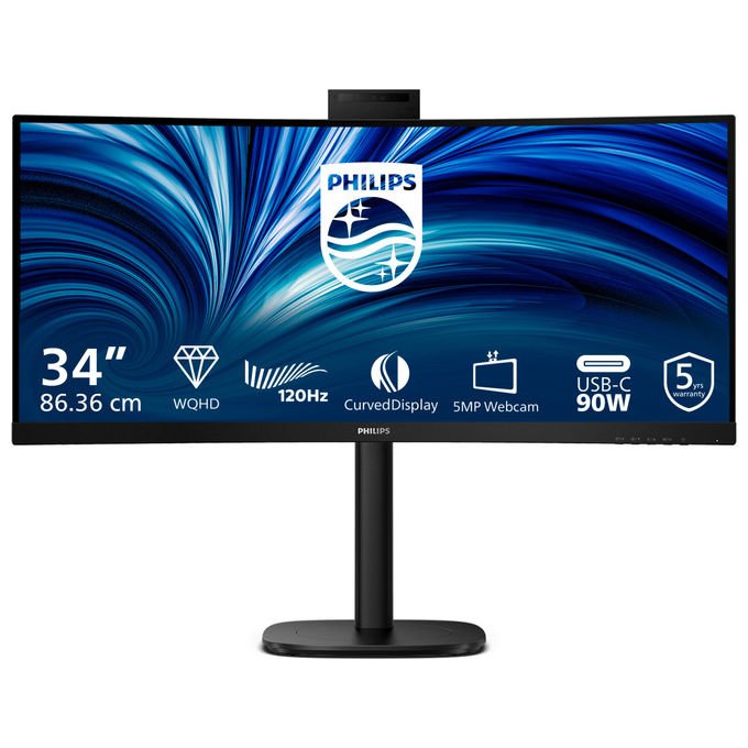 Philips Monitor PC 34B2U3600CH 34 Pollici Wide Quad HD Curvo Nero