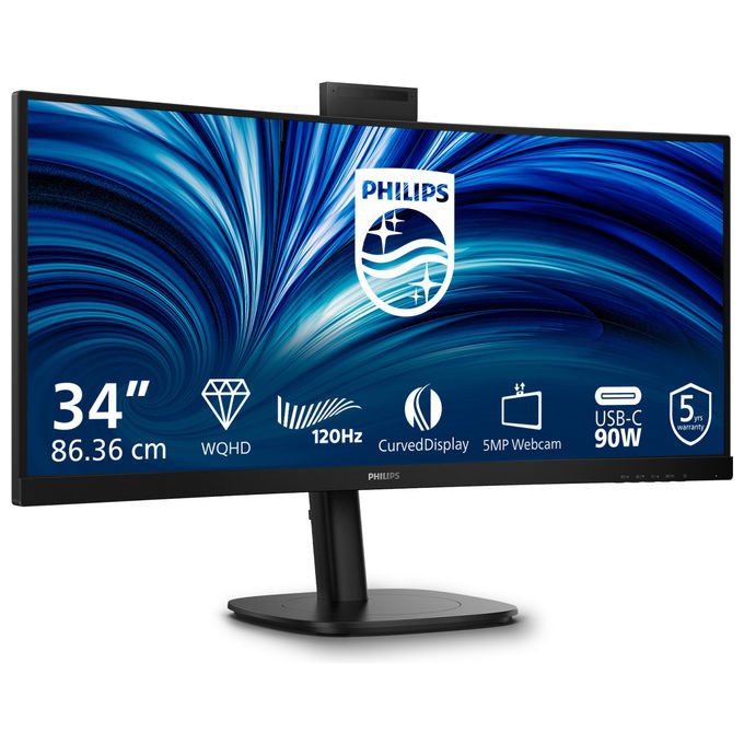 Philips Monitor PC 34B2U3600CH 34 Pollici Wide Quad HD Curvo Nero