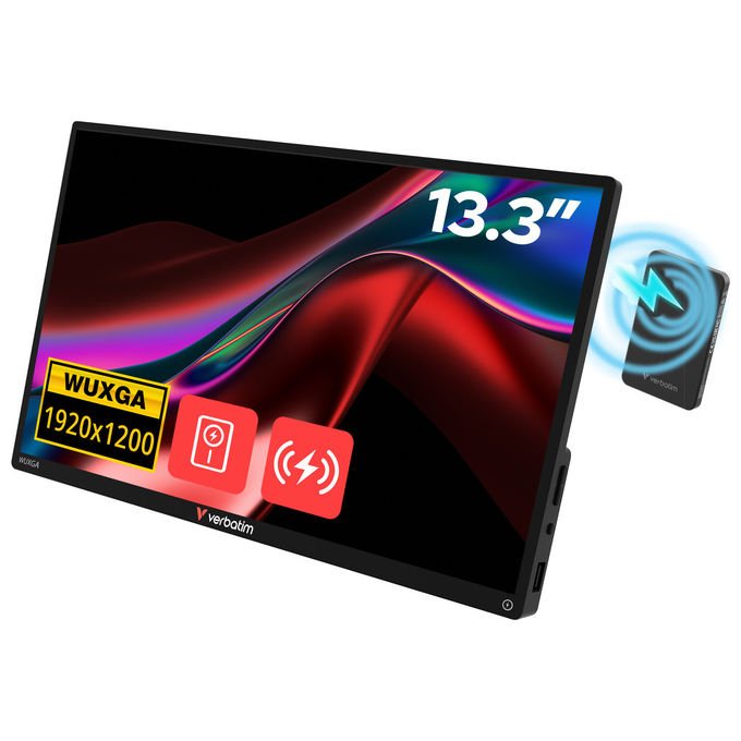 Verbatim Monitor Portatile 13.3 Pollici Touchscreen Nero Risoluzione 1920x1200