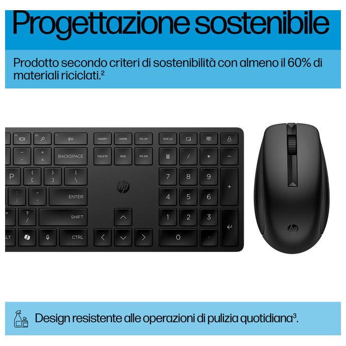 Hp Kit Tastiera e Mouse Wireless 655 Nero
