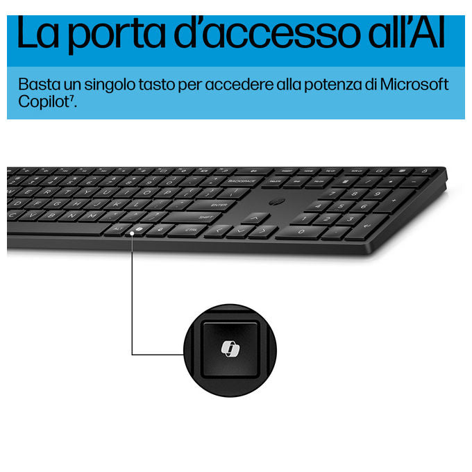 Hp Kit Tastiera e Mouse Wireless 655 Nero
