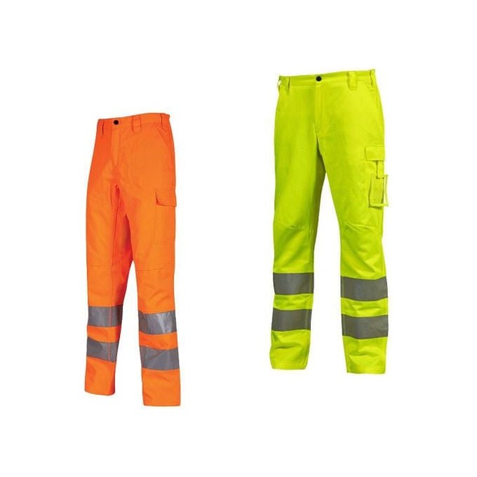 U-Power Pantaloni da Lavoro Alta Visibilita' Vega Arancione Fluo