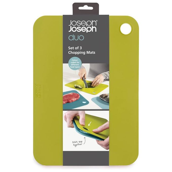 Joseph Joseph Set 3 Taglieri Flessibili Duo Plastica Senza BPA Verde e Blu