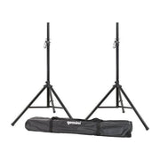 Gemini Supporto per Casse da Pavimento Nero In Metallo Altezza Regolabile 110-200 cm