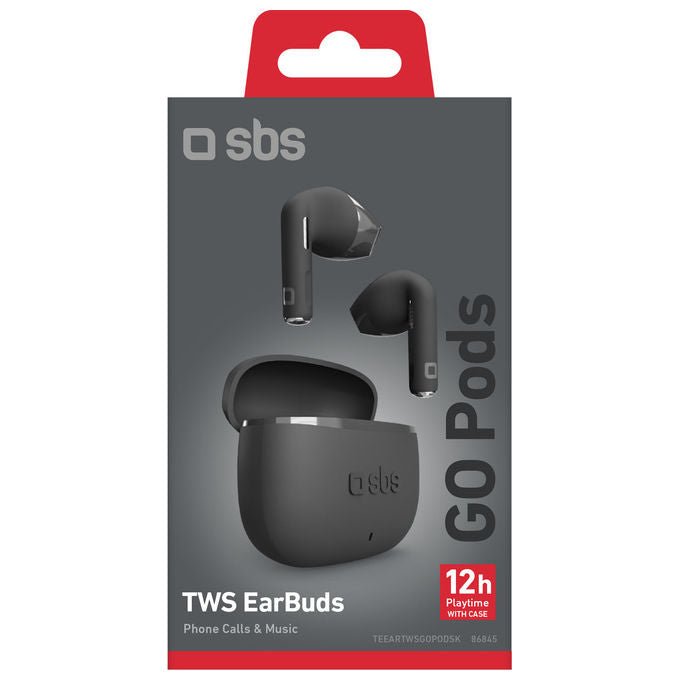 Sbs Auricolari Go Pods Teeartwsgo Tws Musica e Chiamate Bluetooth Nero