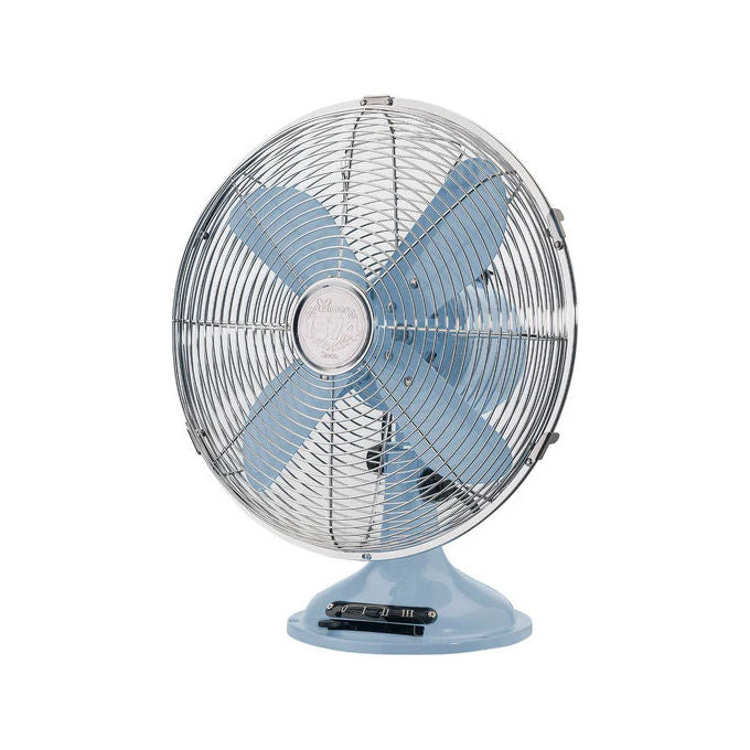 Bimar Ventilatore da Tavolo Vintage Azzurro 3 Velocita' Oscillazione Automatica
