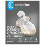Cellularline Call Purely Auricolari Bluetooth con Custodia di Ricarica Funzione ENC Oro