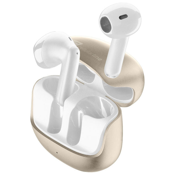Cellularline Call Purely Auricolari Bluetooth con Custodia di Ricarica Funzione ENC Oro